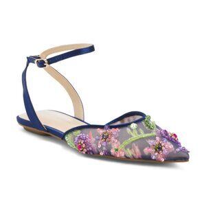 BETSEY JOHNSON Garbo Embellished Mesh Flats